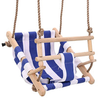 Balançoire Pour Bébé Avec Ceinture De Sécurité Coton Bois Bleu - priveeshop.com
