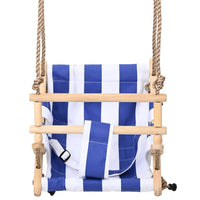 Balançoire Pour Bébé Avec Ceinture De Sécurité Coton Bois Bleu - priveeshop.com
