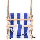 Balançoire Pour Bébé Avec Ceinture De Sécurité Coton Bois Bleu - priveeshop.com