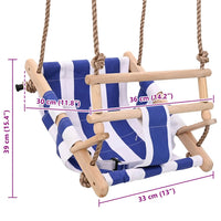 Balançoire Pour Bébé Avec Ceinture De Sécurité Coton Bois Bleu - priveeshop.com