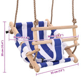 Balançoire Pour Bébé Avec Ceinture De Sécurité Coton Bois Bleu - priveeshop.com