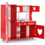 Cuisine En Jouet Pour Enfants Mdf 84X31X89 Cm Rouge Blanc - priveeshop.com