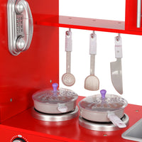 Cuisine En Jouet Pour Enfants Mdf 84X31X89 Cm Rouge Blanc - priveeshop.com