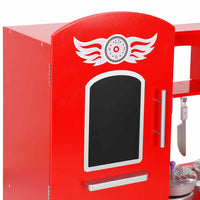 Cuisine En Jouet Pour Enfants Mdf 84X31X89 Cm Rouge Blanc - priveeshop.com