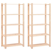 Étagères De Stockage 5 Niveaux 2 Pcs 80X38X170 Cm Pin 250 Kg Blanc Et Noir - priveeshop.com