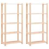 Étagères De Stockage 5 Niveaux 2 Pcs 80X38X170 Cm Pin 250 Kg Blanc Et Noir - priveeshop.com