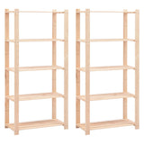 Étagère De Stockage 5 Niveaux 80X38X170 Cm Pin Solide 250 Kg - priveeshop.com