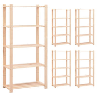 Étagère De Stockage 5 Niveaux 80X38X170 Cm Pin Solide 250 Kg - priveeshop.com