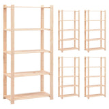 Étagère De Stockage 5 Niveaux 80X38X170 Cm Pin Solide 250 Kg - priveeshop.com