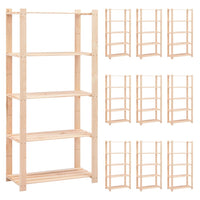 Étagère De Stockage 5 Niveaux 80X38X170 Cm Pin Solide 250 Kg - priveeshop.com