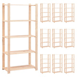 Étagère De Stockage 5 Niveaux 80X38X170 Cm Pin Solide 250 Kg - priveeshop.com