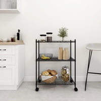 Étagère De Rangement 3 Niveaux Et Roues 150 Kg Noir - priveeshop.com