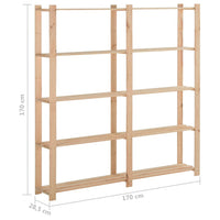 Étagère De Stockage 5 Niveaux 170X28,5X170Cm Bois De Pin Massif Naturel - priveeshop.com