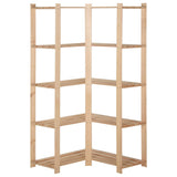 Étagère D'angle De Rangement 5 Niveaux 82,5X82,5X170 Cm Pin - priveeshop.com