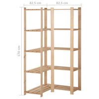 Étagère D'angle De Rangement 5 Niveaux 82,5X82,5X170 Cm Pin - priveeshop.com