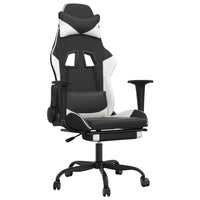 Chaise De Jeu De Massage Noir&Blanc Similicuir - priveeshop.com