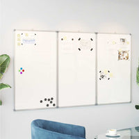 Tableau Blanc Magnétique Pliable 180X100X1,7 Cm Aluminium - priveeshop.com