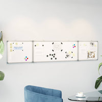 Tableau Blanc Magnétique Pliable 160X40X1,7 Cm Aluminium - priveeshop.com