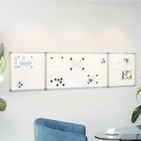 Tableau Blanc Magnétique Pliable 160X40X1,7 Cm Aluminium - priveeshop.com