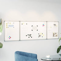 Tableau Blanc Magnétique Pliable 160X40X1,7 Cm Aluminium - priveeshop.com