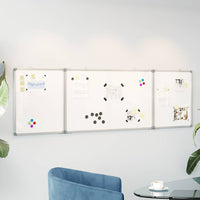 Tableau Blanc Magnétique Pliable 160X40X1,7 Cm Aluminium - priveeshop.com
