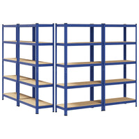 Étagères De Rangement À 5 Niveaux 4 Pcs Bleu - priveeshop.com