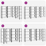 Étagères De Rangement À 5 Niveaux 4 Pcs Bleu - priveeshop.com