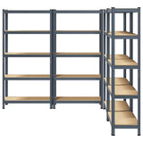 Étagères De Rangement 5 Niveaux 4 Pcs Acier Et Bois Anthracite - priveeshop.com