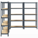 Étagères De Rangement 5 Niveaux 4 Pcs Acier Et Bois Anthracite - priveeshop.com