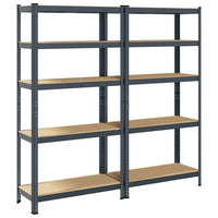 Étagères De Rangement 5 Niveaux 2 Pcs Acier Et Bois Anthracite - priveeshop.com