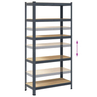 Étagères De Rangement 5 Niveaux 2 Pcs Acier Et Bois Anthracite - priveeshop.com