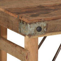 Table D'appoint Marron 110 X 35 X 76 Cm Bois Recyclé Solide