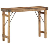 Table D'appoint Marron 110 X 35 X 76 Cm Bois Recyclé Solide