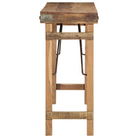 Table D'appoint Marron 110 X 35 X 76 Cm Bois Recyclé Solide