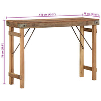 Table D'appoint Marron 110 X 35 X 76 Cm Bois Recyclé Solide