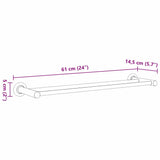 Porte-Serviettes 61 X 14,5 X 5 Cm Acier Inoxydable - priveeshop.com