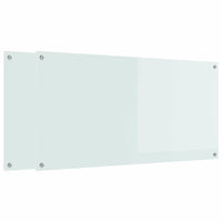 Protection De Cuisine 2 Pcs 120 X 60 Cm Verre Trempé Blanc