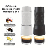Machine Expresso Portable 3 en 1 – Manuelle & Compacte