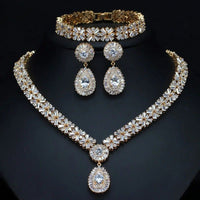 Parure Bijoux Luxe Couleur Or Dubai – CWWZircons T053