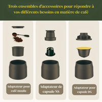Machine Expresso Portable 3 en 1 – Manuelle & Compacte